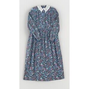 Vintage Laura Ashley US 6 Floral Prairie Dress Lace Collar 80’s Cottagecore UK 8